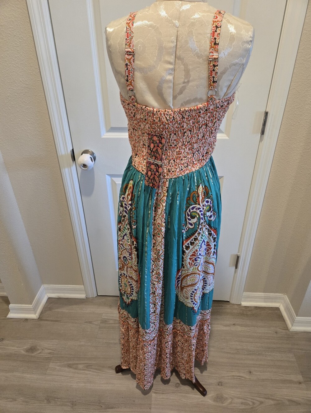 Me 2 Magic NWT Bohemian Dress With Colorblock Print, Size Large - Picture 7 of 11